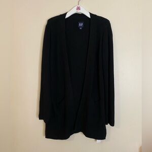GAP Women's Cotton blend knit Elegant Black open front Cardigan with pockets